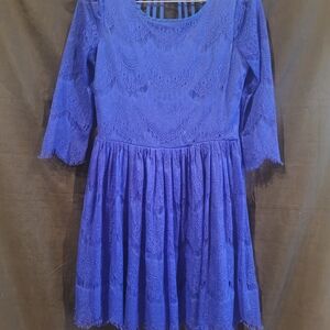 Elegant Blue Lace Kids Dress